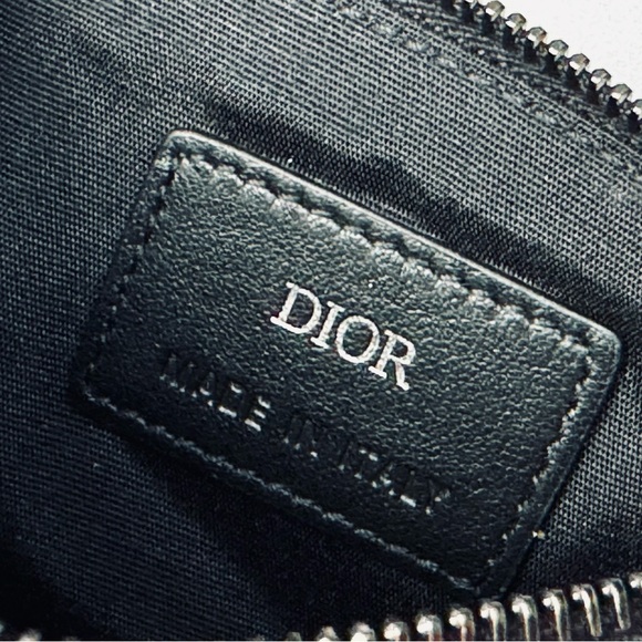 ❤️ CHRISTIAN DIOR UNISEX BLACK SMALL LEATHER WALLET CREDIT CARD CASE ITALY - Picture 4 of 9